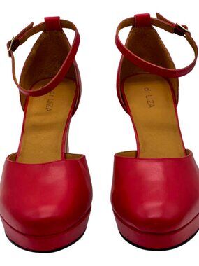dr LIZA closed toe sandal heels - APPLE RED